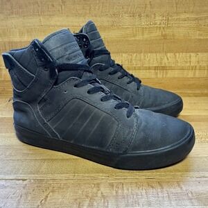 Supra Skytop Muska 001 Mens 7.5 Black Nubuck High Top Skate Shoes S18187